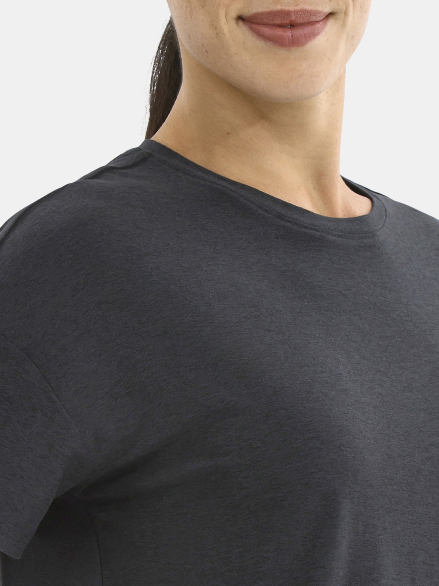 Athletic Works Women's ButterCore Cropped Tee with Short Sleeves, Sizes XS-XXXL