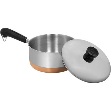 Revere 1400 Line 2-Quart Covered CopperBottom Saucepan, Stainless Steel