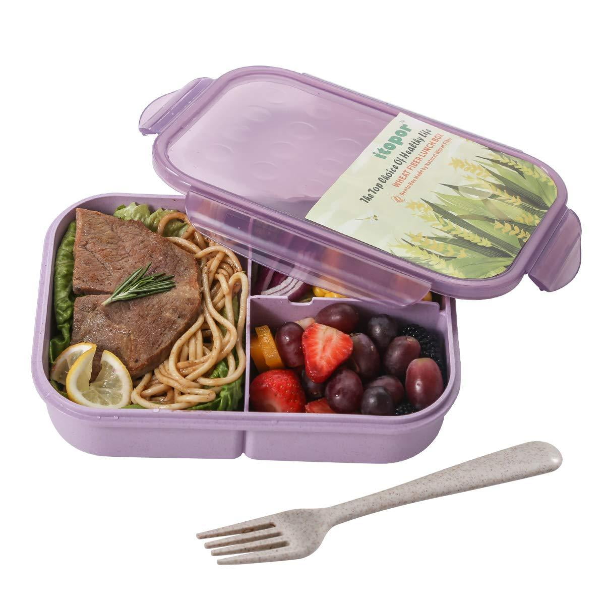 Itopor® Lunch Box,Natural Wheat Fiber Materials,Ideal Bento Box for Kids  and Adults,Leak Proof Kids …See more Itopor® Lunch Box,Natural Wheat Fiber