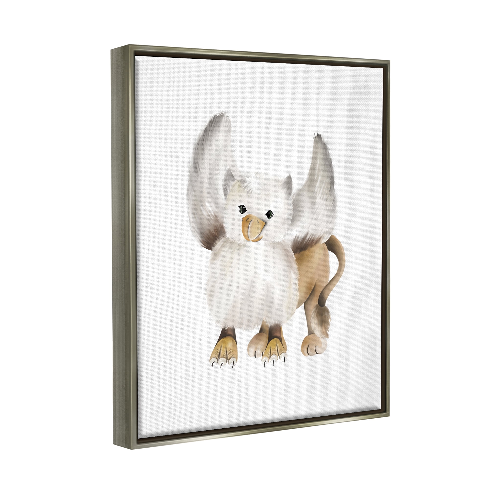 Stupell Industries Mythical Fantasy Creature Winged Hippogriff Painting Painting Luster Gray Floating Framed Canvas Print Wall Art, Design by Studio Q