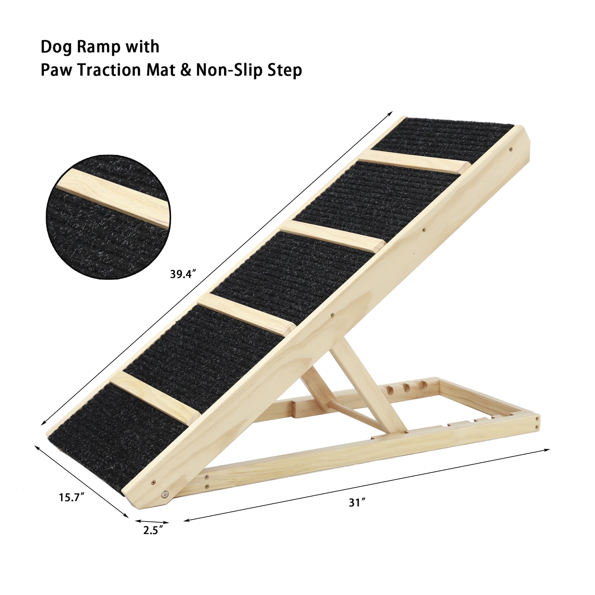 Pefilos 25" Wood Pet Stairs, Multi-Level Bed Window Perch Seat Platform Folding Portable Dog Cat Bed with Removable Step Dog Ramp for Car, Bed, Brown Pefilos 25" Wood Pet Stairs, Multi-Level Bed Window Perch Seat Platform Folding Portable Dog Cat Bed with Removable Step Dog Ramp for Car, Bed, Brown