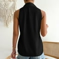 thumbnail image 5 of Riforla Women's Sleeveless Button Down Shirts Blouses Solid Casual Loose V Neck Tank Tops for Work Blouses for Women Black S, 5 of 9