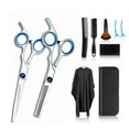 thumbnail image 2 of Kit de 10 tijeras para cortar el pelo, de acero inoxidable, profesionales, color azul, 2 of 14