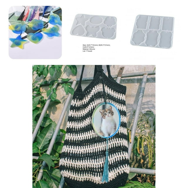 Époxy Moule en Résine Antiadhésif Multifonction Double Trous Porte-Clés Pendentif Moule à Lancer Outil d'Artisanat