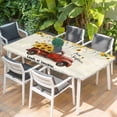 thumbnail image 2 of Sunflower Truck Table Cloths for 6 Foot Rectangle Tables, Elegant Yellow Floral Summer Botanical Patio Waterproof Elastic Fitted Tablecloths, Washable Rectangular Table Cover for Camping, 2 of 8