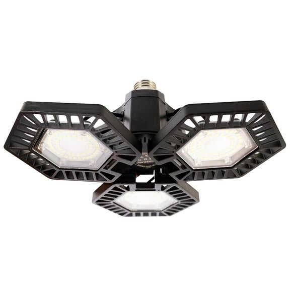 Foco LED Omnidireccional para Garage IUSA de 3 Páneles Abatibles, 60 W negro