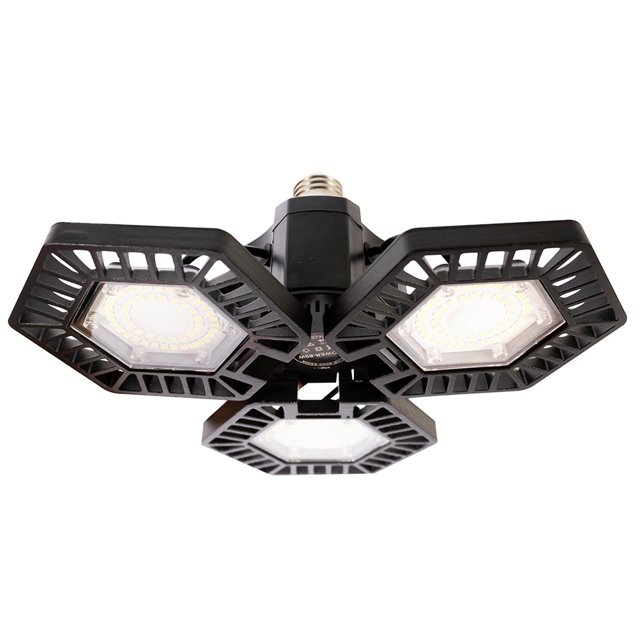 Foco LED Omnidireccional para Garage IUSA de 3 Páneles Abatibles, 60 W negro
