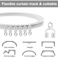 thumbnail image 4 of shiyou-5 Meters (16.4FT) Flexible Bendable Ceiling Curtain Track, Flexible Curved Ceiling Mounted Curtain Rails and Fittings for Bay Window Room Divider RV Shower Curtain Hospital Curtain Track Syste, 4 of 4
