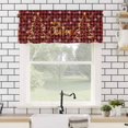 thumbnail image 4 of Merry Christmas Valances for Windows Vintage Gold Xmas Tree Snowflakes Red Plaid Rod Pocket Curtain Valance Window Treatment Short Curtains for Kitchen Living Room, 60"x14", 4 of 5