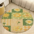 thumbnail image 4 of Floral Colorful Flower Floral Medallion Round Rug - Small Round Area Rug, Soft Non-Slip Machine Washable Bedroom Mat Indoor Accent Entry Carpet for Office Desk Dorm Hallway, 4 of 6