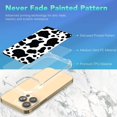 thumbnail image 4 of FFIY Clear Case Compatible with iPhone 12 Case/iPhone 12 Pro Case 6.1 Inch, Soft Flexible TPU+Hard pc Panel Shockproof Cover Male Women Cow Print Pattern Phone Case (Black White), 4 of 8
