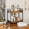 thumbnail image 6 of KLM Countertop Coffee Station Organizer, 2 Tier Wooden Shelf for Coffee Bar Accessories, Condiment Storage Caddy for Kitchen, Bathroom Counter Organizer, Home, Office, 6 of 8