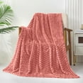thumbnail image 2 of Tyidzon Extra Soft Fleece Throw Blanket, 28X39 Inch Stylish Jacquard Throw Blanket for Couch, Lightweight Fuzzy Blanket Suitable for All Seasons, Pink, 2 of 8