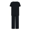 thumbnail image 7 of 2026 ! JINMGG Two Piece Outfits Women, 2026 Fashion Fall Women's Summer Suit Fashion Short Sleeve Solid Color Trousers Casual Two-Piece Suit Blue XXXXL, 7 of 7