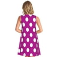 thumbnail image 2 of Bixox Purlpe And White Polka Dot Print Women's Sleeveless A-Line Dress with Pockets, Casual Knee-Length Tank Dress for Summer-Large, 2 of 7