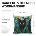 thumbnail image 2 of Black Cat BBlue Flowerslinen throw pillowcase decoration pillowcase gifting preferred 24x24 inch cushion cover 4 sets sofa pillowcase sofa bedroom living room car, 2 of 8