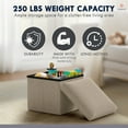 thumbnail image 5 of Ornavo Home 1 Pack Small Storage Ottoman Foldable Collapsible Cube Square Linen Ottoman Foot Rest Stool Seat, for Living Room, Bedroom, Home Office, Dorm - 12 x 12 x 12, Taupe, 5 of 7