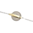 thumbnail image 6 of 14K White & Yellow Gold Diamond Cut Valentino Link 5mm Baby ID Bracelet 5", 6 of 6