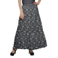 thumbnail image 1 of Moomaya Jupe Longue Imprimée pour Femmes Style Portefeuille Grande Taille Jupe Maxi à 3 Niveaux, 1 of 6