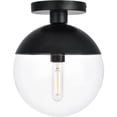 thumbnail image 3 of Living District LD6063BK Eclipse 1 Light Flush Mount Ceiling Light with Clear Glass, Black, 3 of 3