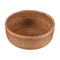 thumbnail image 3 of Natural Rattan Round Fruit Basket Wicker Tabletop Bread Serving Tray Weaving Food Storage Bowls(Larg, 3 of 5
