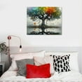 thumbnail image 5 of Orinice Framed Tree of Life Canvas Wall Art Colorful Abstract Graffiti Tree Art Print Plant Picture Botanical Painting Poster Home Wall Decor for Living Room Bedroom Bathroom Office  20x16in, 5 of 6