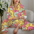 thumbnail image 6 of Haiem Donut and Blue Pattern Women’s Long-sleeve Sleepwear,Sleepwear Set,2-piece Loungewear Set,Soft PJs Comfy Nightwear with Pockets-Medium, 6 of 7