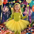 thumbnail image 2 of Gbsyewxs Mardi Gras Skirt For Girls Tutu Tulle Princess Girl Skirts With Butterfly Wing Headband Solid Color Carnival Performance Festival Skirt For Girls Yellow, 2 of 5