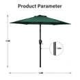 thumbnail image 2 of 7.5ft Umbrella Outdoor with 20 Inch Round Umbrella Base Stand for Pool Green, 2 of 12