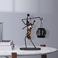 thumbnail image 3 of veasfak Candlestick Sculpture Centerpiece Abstract Character for Dining Table Decoration Leopard print A, 3 of 9