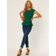 thumbnail image 3 of Blusa Peplum Allegra K Verde XL Cuello Redondo Mujer Manga Casquillo, 3 of 5