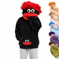 thumbnail image 3 of Big Mouth Pullover Hoodies Unisex Flannel Hooded Sweatshirt, Funny 3D Character Face Oversized Hoodie with Front Pocket for Casual Daily Party Streetwear, 3 of 8