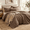 Brown-King, variant on King Sizeforter Set - 7 Pieces Brown Bedding Textured Bed In A Bag