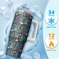 thumbnail image 4 of Santa Christmas 30oz Tumbler with Handle and Straw Lid, Stainless Steel Coffee Cup, Winter Holiday Leak Proof Insulated Mug Gifts for Adults, 4 of 5