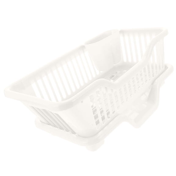 Plastic Dish Drying Rack, Kitchen Countertop Dish Drainer Basket with Drainboard, Multi-Purpose Fast Drying Storage Organize, Ideal for Efficient Dish Draining & Tableware Storage, 17.5x7 inch