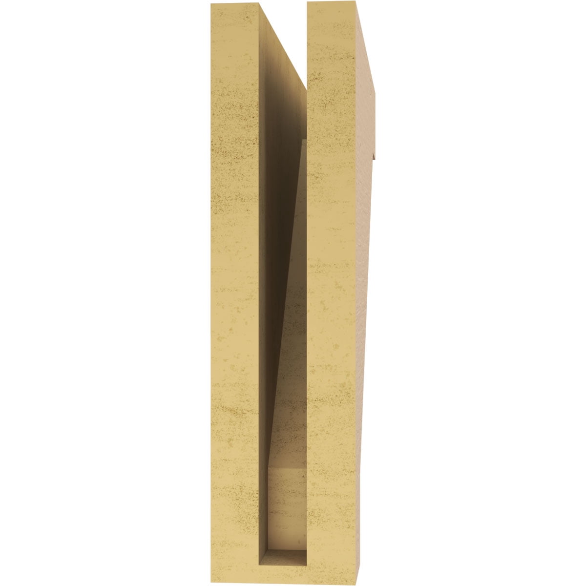 3"W x 12"D x 12"H Thin Burlington Rough Cedar Woodgrain TimberThane Corbel, Primed Tan