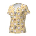 thumbnail image 3 of Wukai Rabbit And Candy Casual V-Neck Graphic Tees for Women: Lightweight and Breathable Summer Tops with Stylish Design-Small, 3 of 8