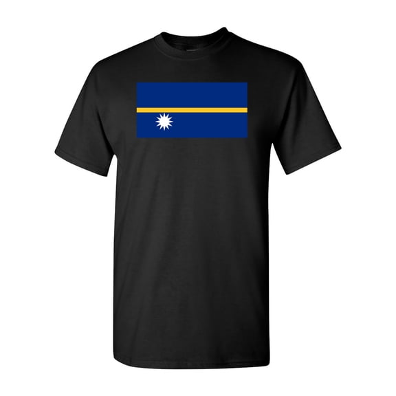 Nauru Country Flag Adult DT T-Shirt Tee