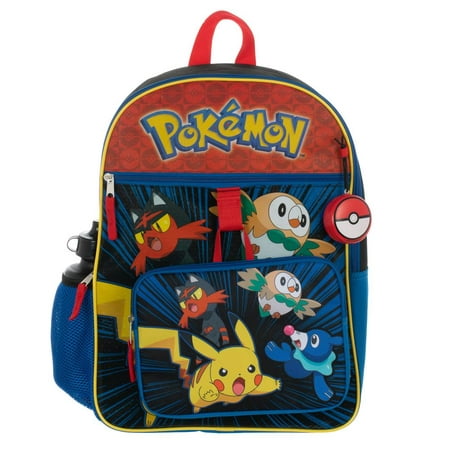 Pokemon Pikachu 4 piece Backpack set School Supplies Accessories for Boys, Adult