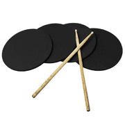 XCEL Rubber Drum Practice Pad Electric Drum Kit Non Slip Portable Silencer Pads for Kids and Adults 11 Round x 3/8  Thick 4 Pack