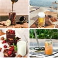 thumbnail image 2 of Qishi 16 oz Beer and Beverage Glass Straws, Great for Home Use, with Clear Bamboo Lids (Set of 4), 2 of 8