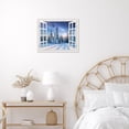 thumbnail image 3 of Winter Wall Art White Window Canvas Wall Art Snow Forest Blue Starry Sky Printing Poster Framed Wall Art Outdoor Natural Scenery Modern Home Decorations for Living Room Bedroom, 10x8 Inches, 3 of 5