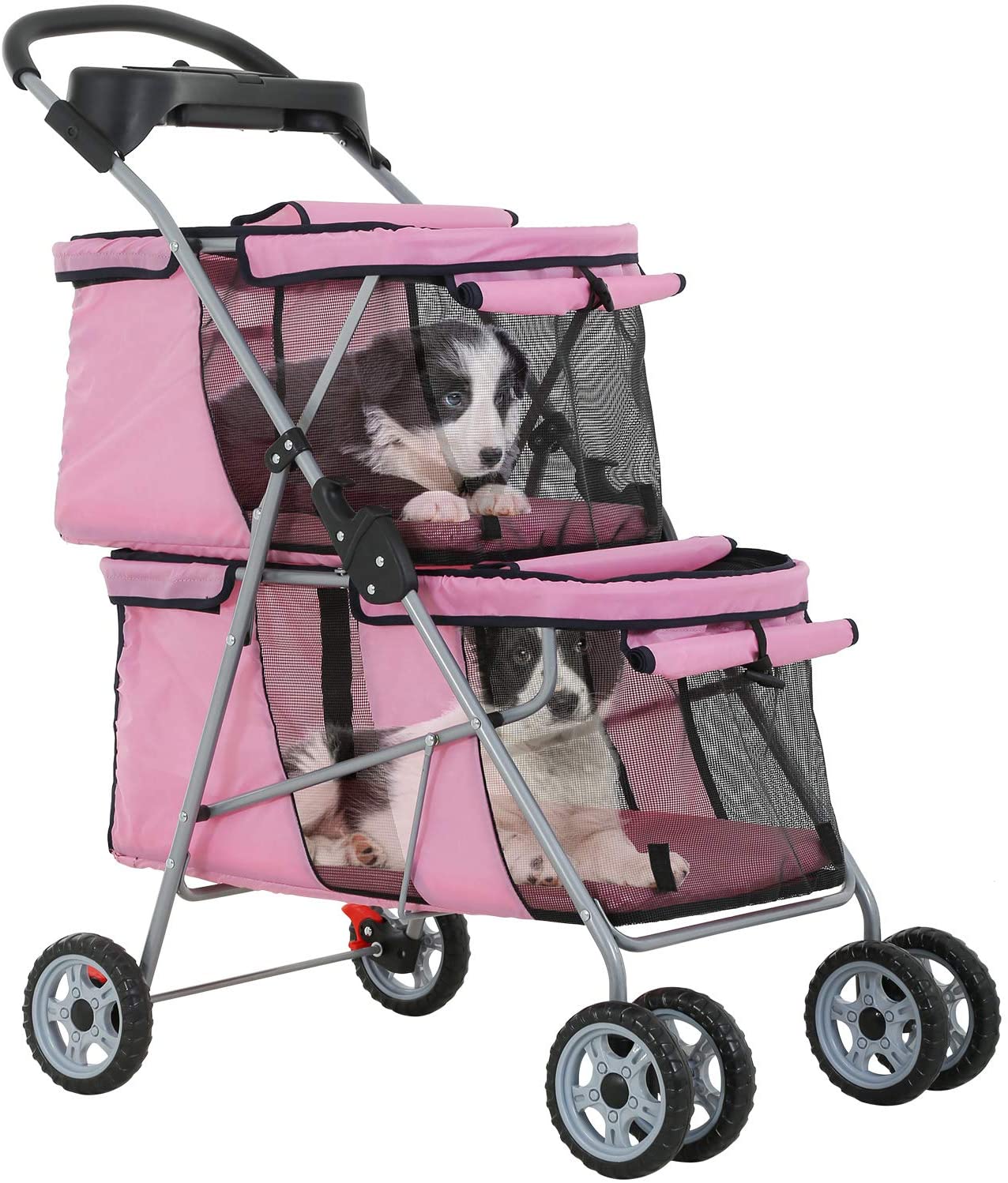 Bestpet Posh Pet Stroller for Cats&Dogs, Yellow Plaid