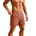 thumbnail image 2 of lcziwo Men Shorts with Pockets Twill Summer Holiday Elastic Waist Trunks Camping Fishing Outdoor Drawstring Dress Shorts Orange XXL, 2 of 10