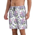 thumbnail image 2 of Balery Violets Flowers Traje de Baño Estilo Hawaiano para Hombre, Shorts de Secado Rápido con Bolsillos-Medium, 2 of 6