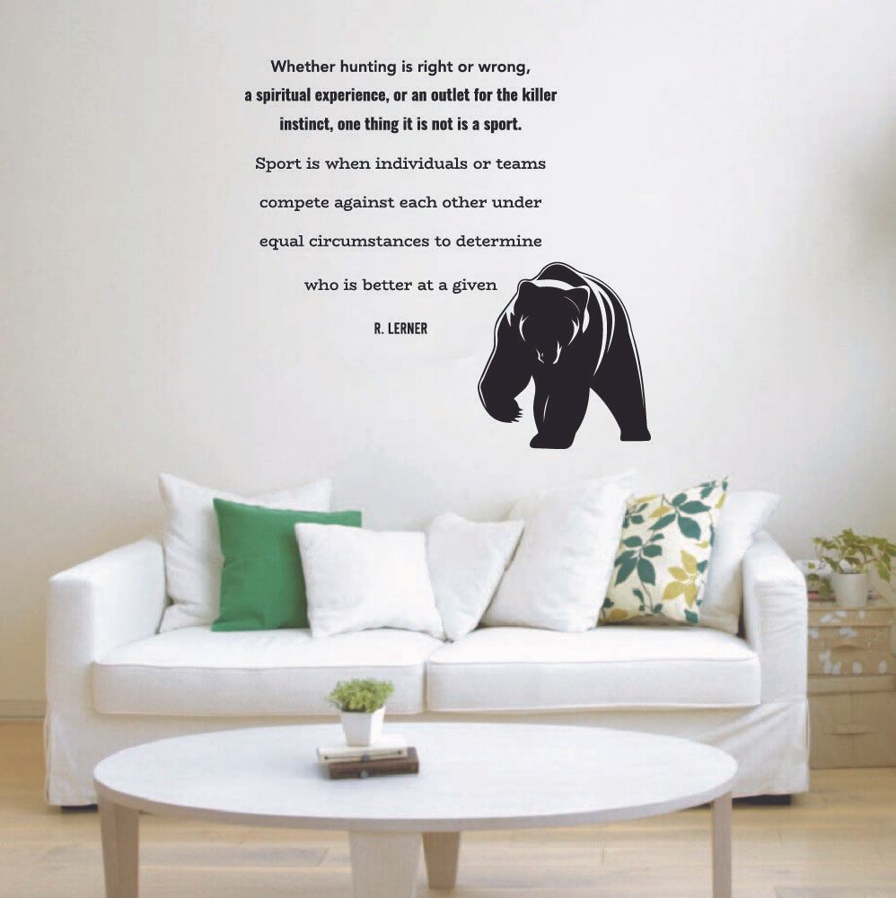 Whether Hunting Is Right Or Wrong Quote Hunting Hunter Huntsman Hunt Forest Animal Quotes Wall Decal Sticker Vinyl Art Mural Girls / Boys Home Room Walls Bedroom House Decor Decoration (40x40 inch) - image 3 of 3