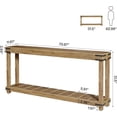 thumbnail image 2 of Tribesigns 70.9" Extra Long 2-Tier Console Table with Storage Shelves, Farmhouse Sofa Table for Living Room, Entryway, Hallway, Brown, 2 of 5