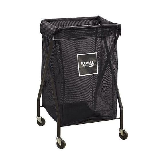 Royal Basket Trucks X-Frame Cart,6.7 cu. ft.,Black,Mesh G06-KKX-XMA-3ONN
