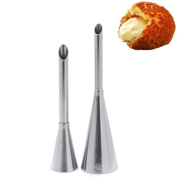 2Pcs Cream Icing Piping Nozzle Tip Stainless Steel,Long Puff