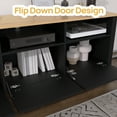 thumbnail image 3 of DIYART Wooden TV Stand, Entertainment Center for TVs Up to 65", Modern Media Console with 3 Cabinets, TV Console for Living Room Bedroom, Black, 3 of 9